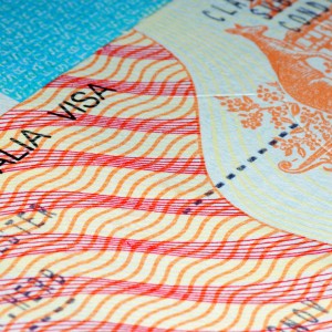 Close up shot of an Australian working visa