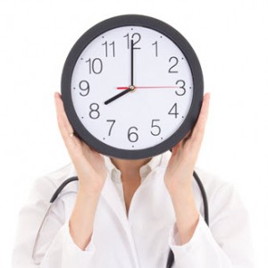 Nurse with clock
