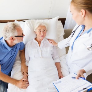 Nurse with an aged care patient