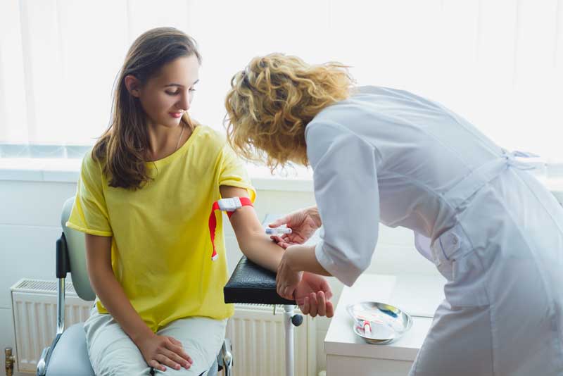 Practice nurse at work.