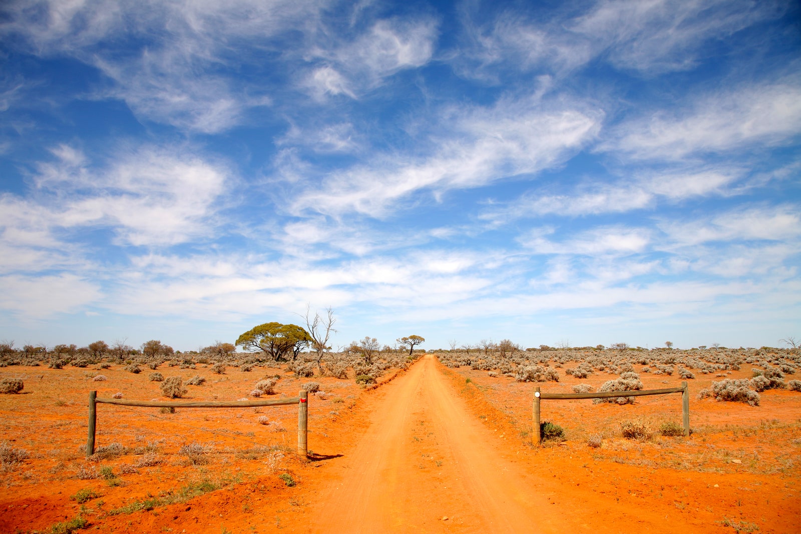 Remote dirt outback road in central Australia