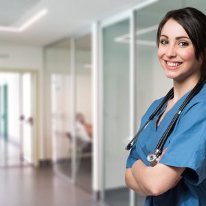 Portrait of a smiling nurse in a hospital