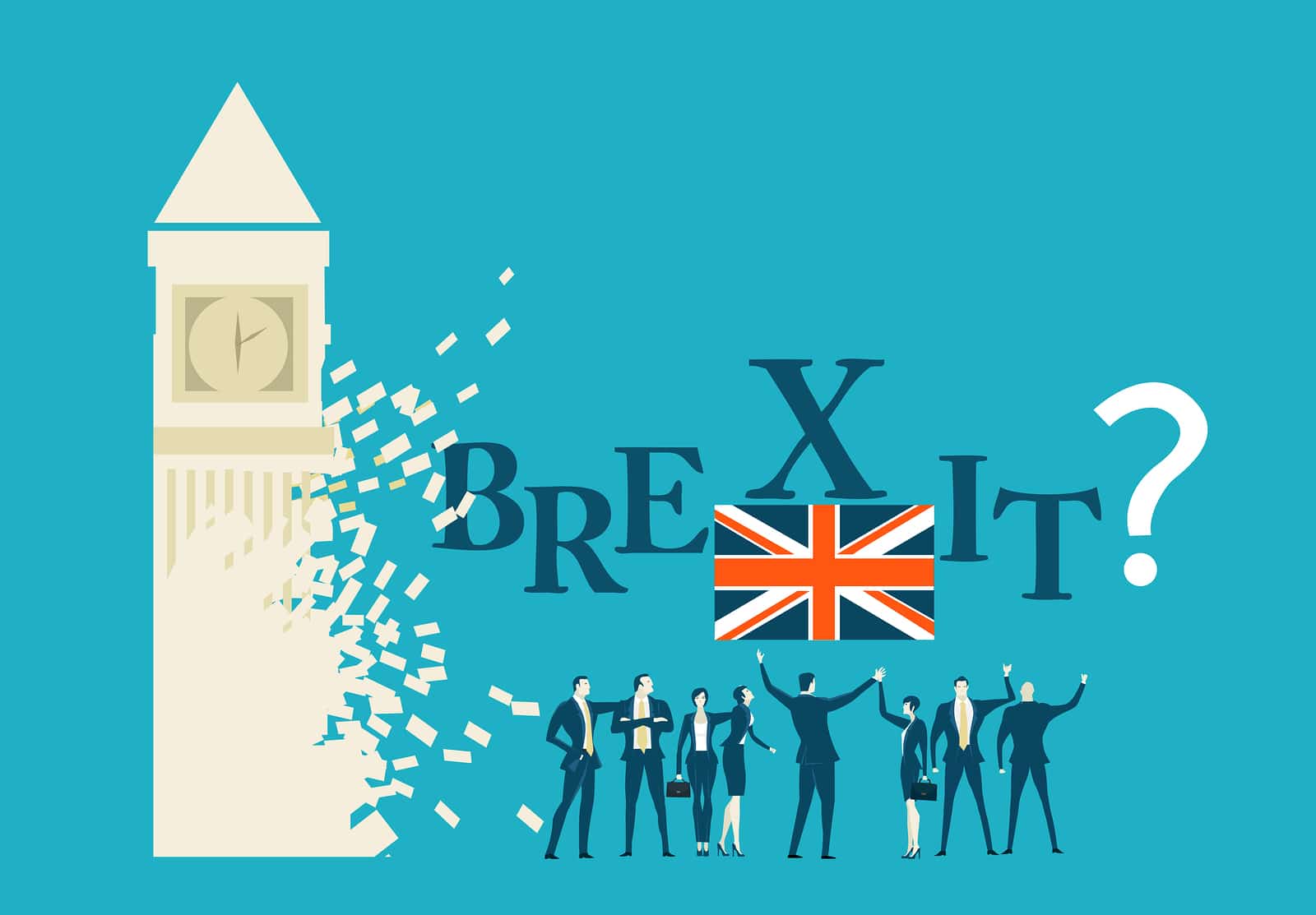 Brexit Or No Brexit Concept Illustration, group Of Pro Brexit members